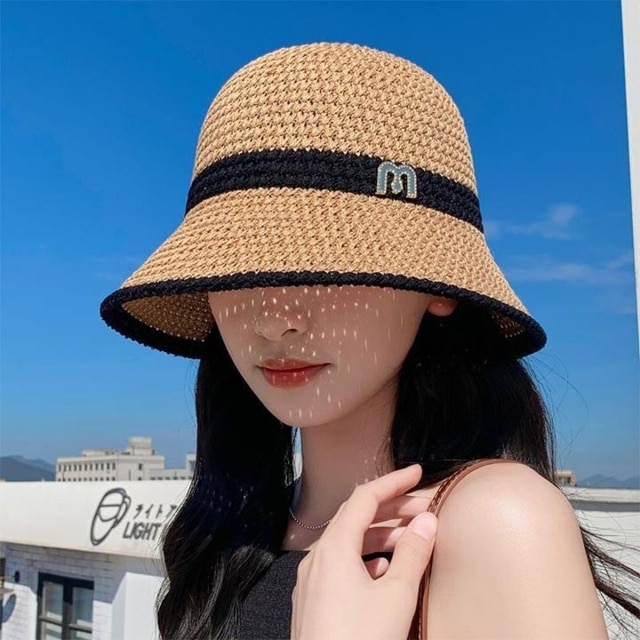 M로고 썬캡 라탄 햇