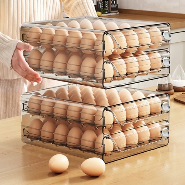 깔끔하게! 투명 서랍식 에그 트레이