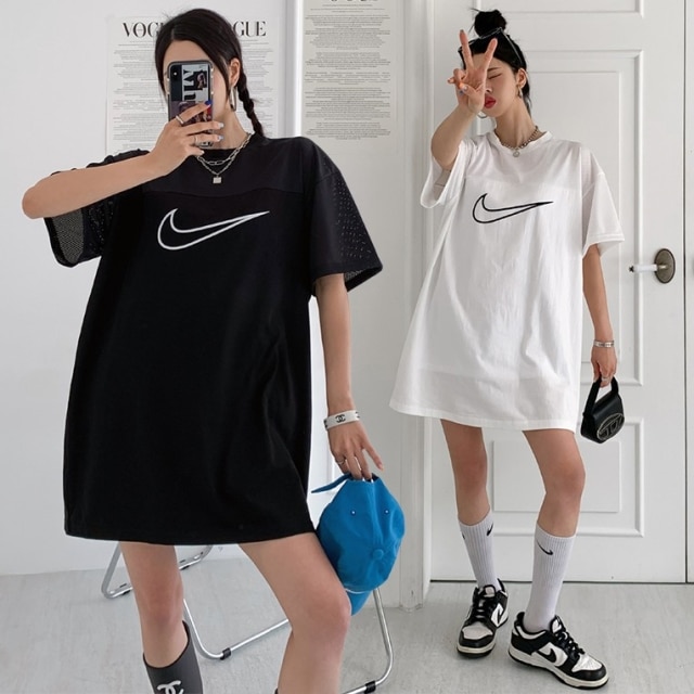 메쉬 니케 오버티셔츠 원피스