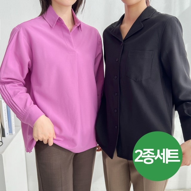 멋따라센스핏블라우스(2종세트)